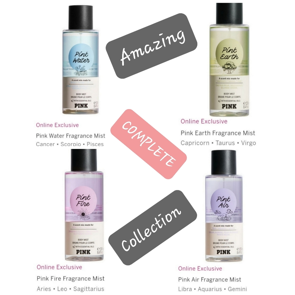 🔥FIRE 50% OFF SALE🔥 NWT‼️PINK Astrology Body Fragrance Mists 4-pc Collection